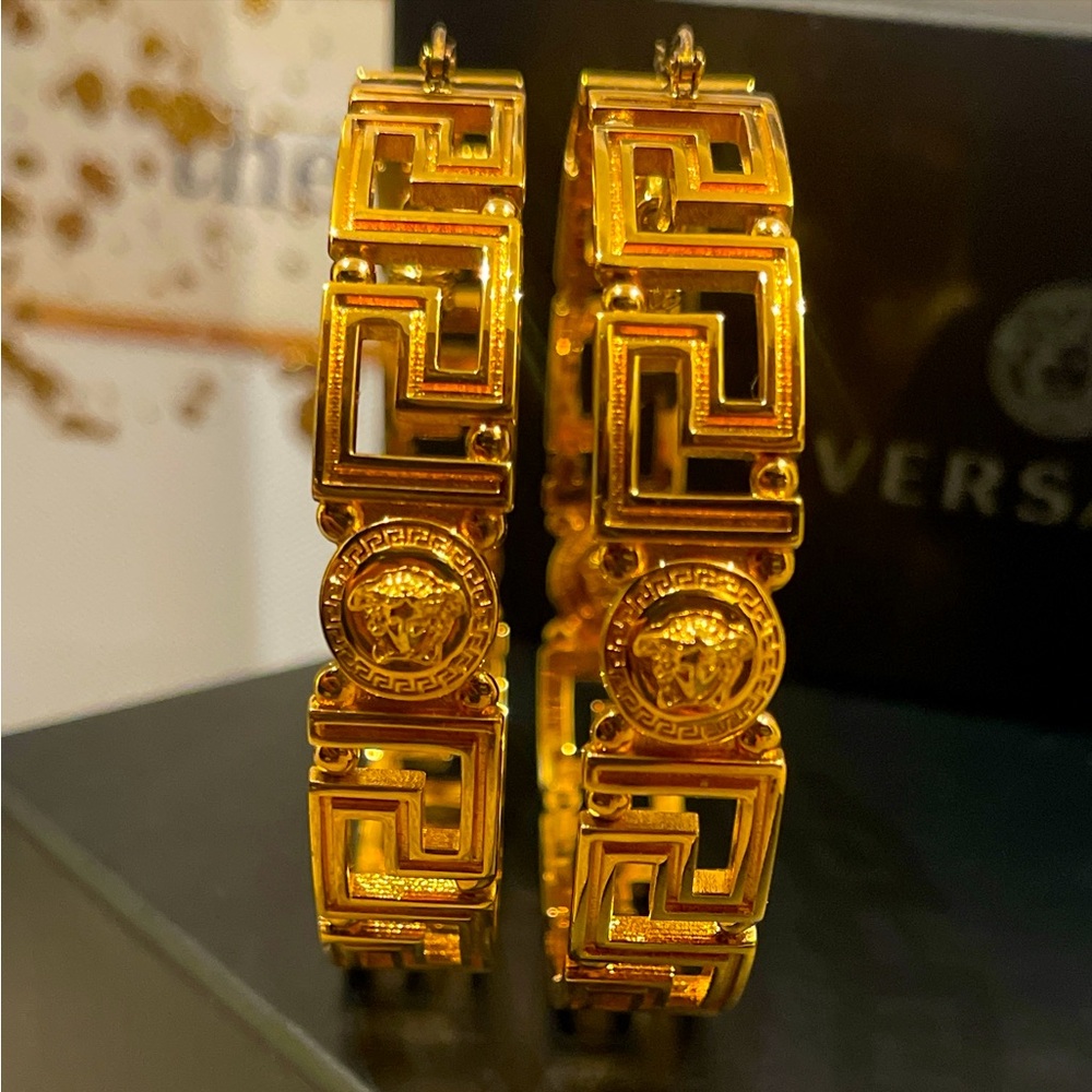 Versace Gold Geometric Earrings